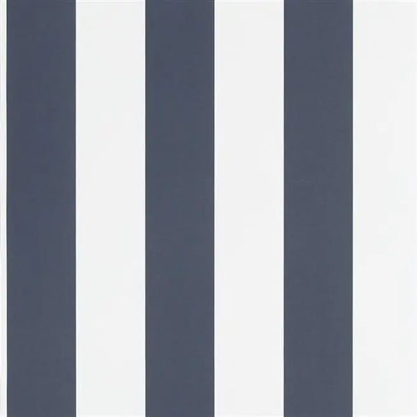 Spalding Stripe  Dark Blue/White Wallpaper | Ralph Lauren