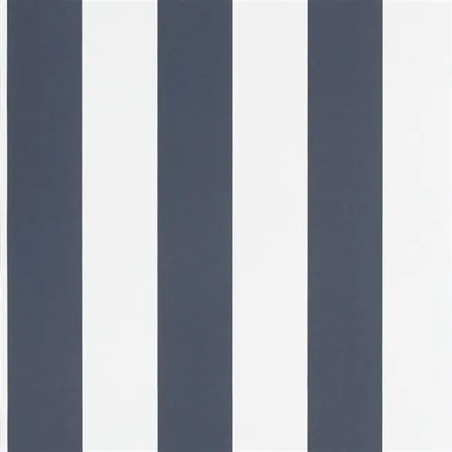 Spalding Stripe  Dark Blue/White Wallpaper | Ralph Lauren