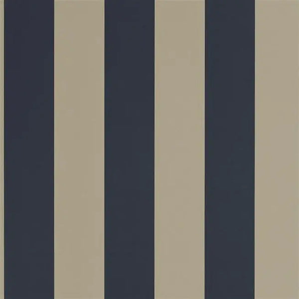Spalding Stripe  Dark Blue/Sand Wallpaper | Ralph Lauren