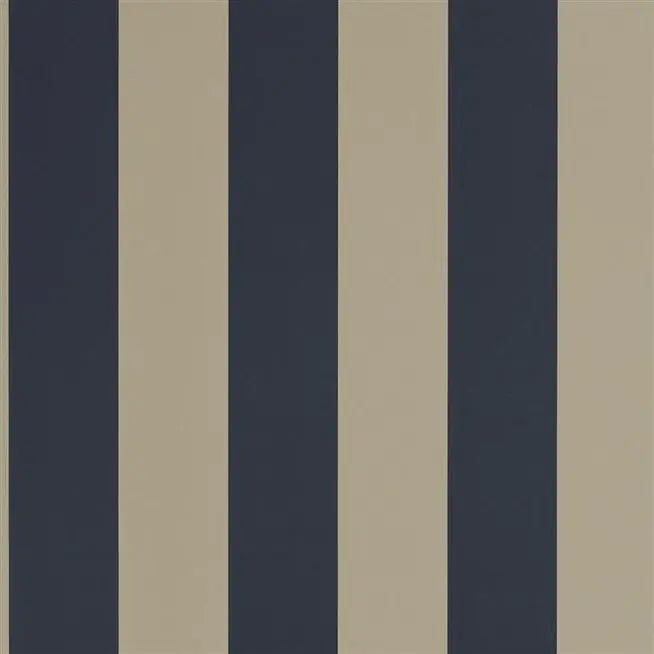 Spalding Stripe  Dark Blue/Sand Wallpaper | Ralph Lauren