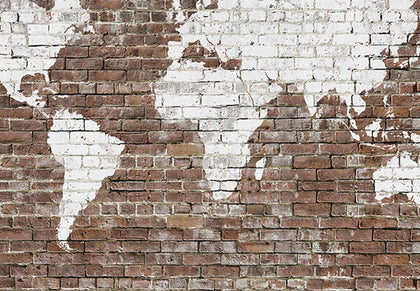 Giani Graffiti World Map on Brick Wall | Coordone Europe
