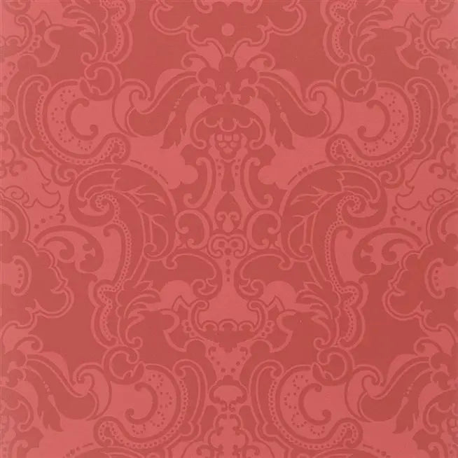 Arundale Damask Crimson Red Wallpaper | Designers Guild Europe