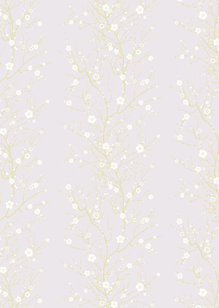 Blossom Branch White & Gold on Dusky Pink