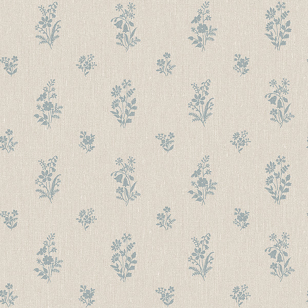 Petit Fleurs, Beige Wallcoverings | Schumacher