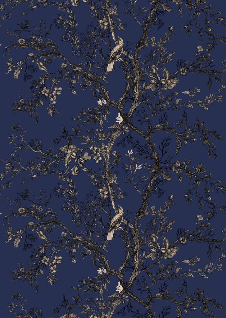 Golden Oriole Superwide Wallcovering Navy
