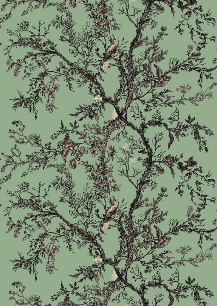Golden Oriole Superwide Wallcovering Georgian Mint
