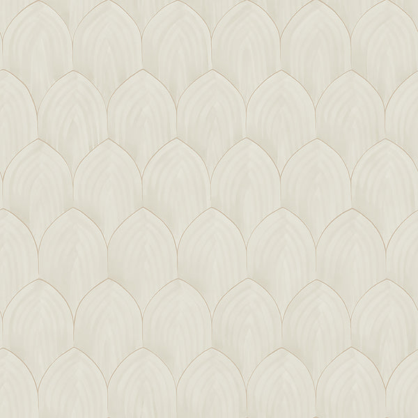 Golden Arches, Stone and Gold Wallcoverings | Schumacher