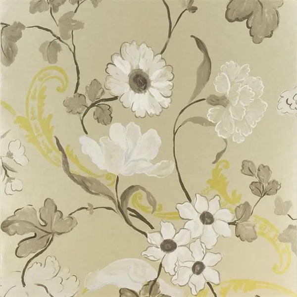 Whitewell Floral 05 Gold Wallpaper | Designers Guild Europe