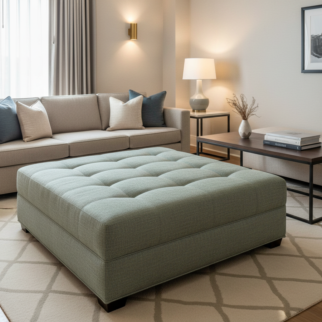 Marigot - Porcelain Upholstered Ottoman | Architectural Fabrics