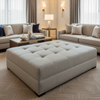 Amalfi - Silver Lining Indoor/Outdoor Vinyl Upholstered Ottoman | Architectural Fabrics