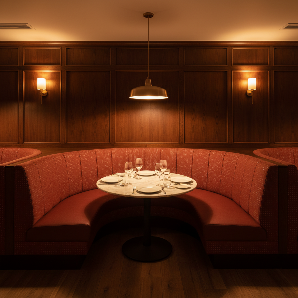 Analog - Garnet Etched Polyurethane Upholstered Banquette | Architectural Fabrics