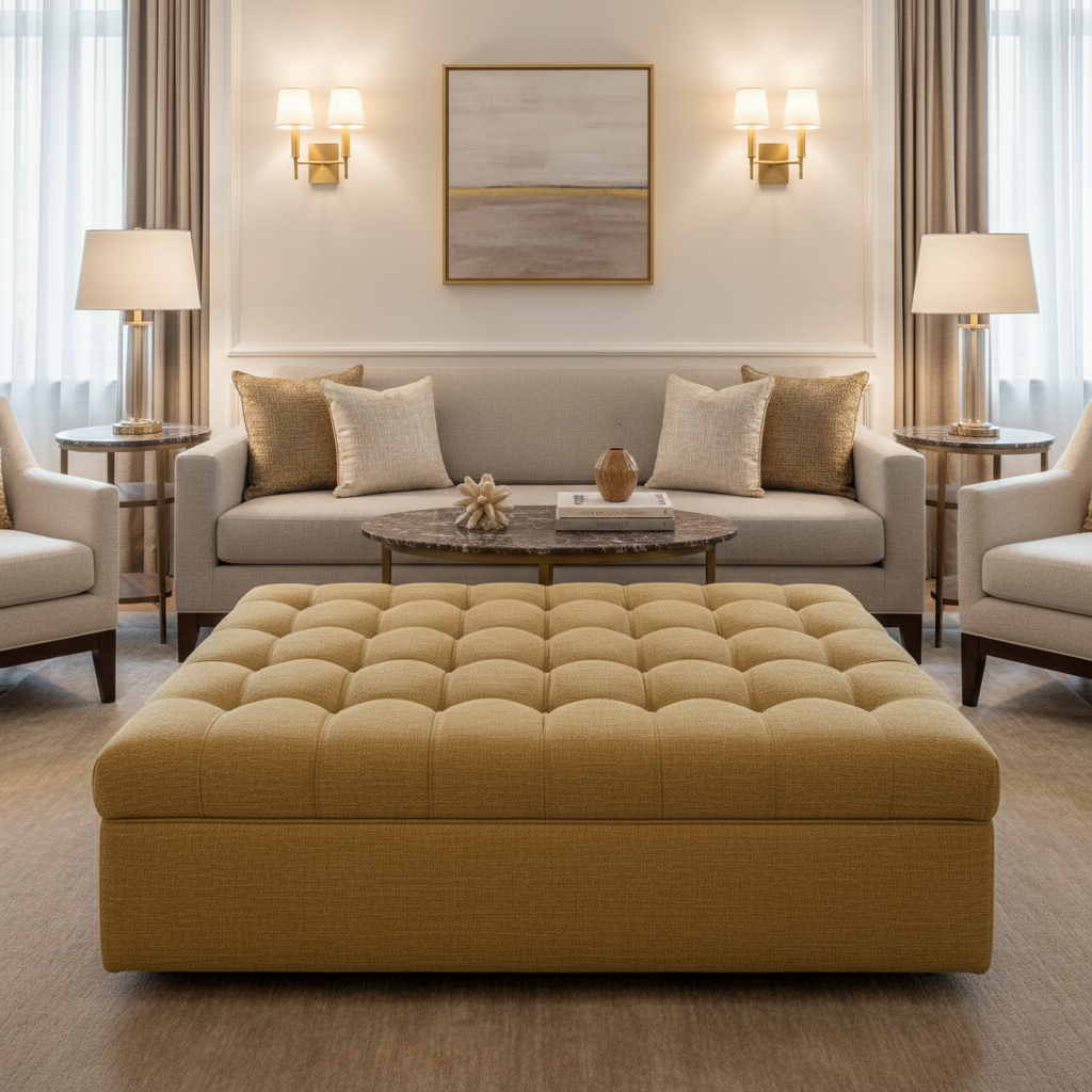 Parrot Cay - Harvest Upholstered Ottoman | Architectural Fabrics
