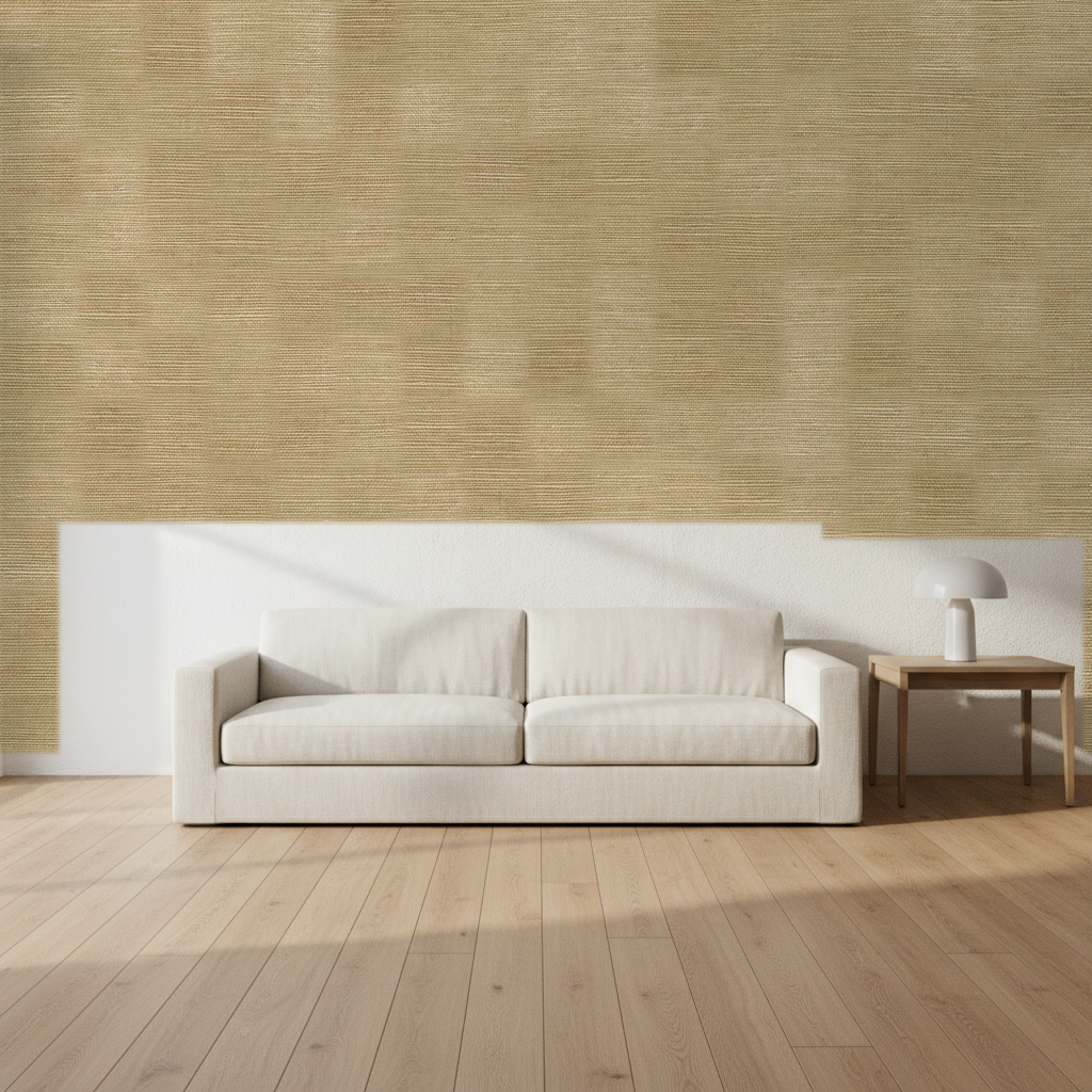 Nantucket Grasscloth Smoky Beige Wallcovering | Phillipe Romano room setting
