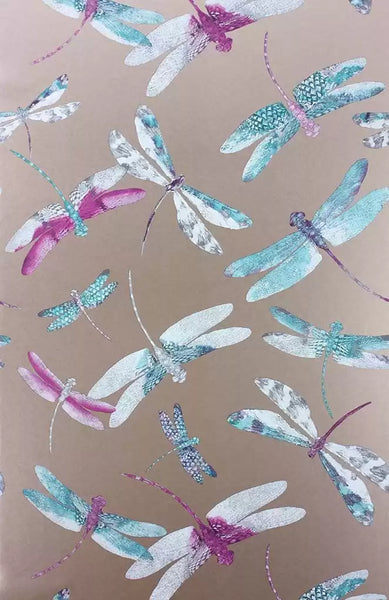 Dragonfly Dance Metallic  Wallpaper | Osborne & Little Europe