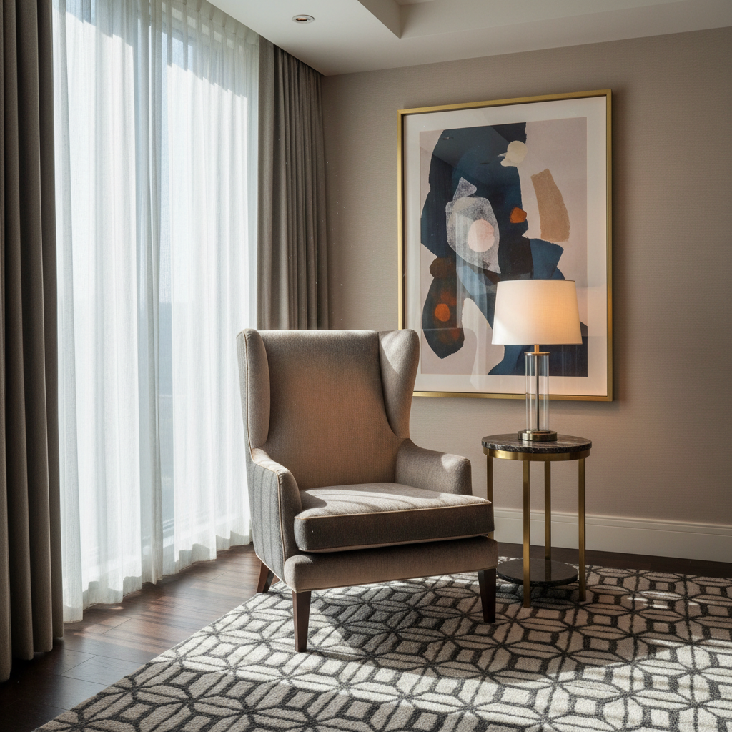 Bedford Taupe Upholstered Chair | Architectural Fabrics