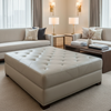 Maya Riviera - Silvergray Upholstered Ottoman | Architectural Fabrics