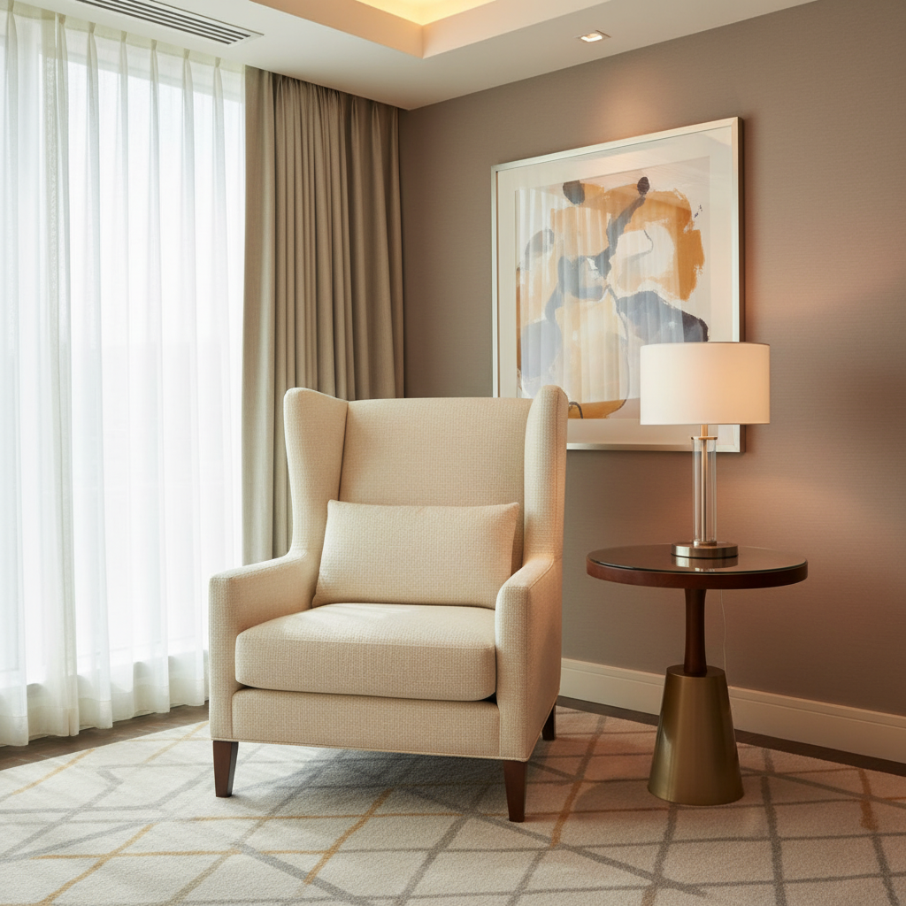 Woven Basketweave Texture Creamy Ivory Upholstered Chair | Architectural Fabrics