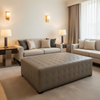 Puerto Plata - Bark Upholstered Ottoman | Architectural Fabrics