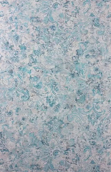 Latania Small Scale Paisley Aqua Wallpaper | Osborne & Little Europe