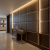 Embossed Reptile Skin Dark Chocolate Upholstered Wall Panel | Architectural Fabrics