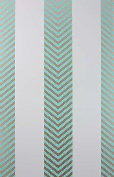 Nevis Beaded Stripe Aqua Wallpaper | Osborne & Little Europe
