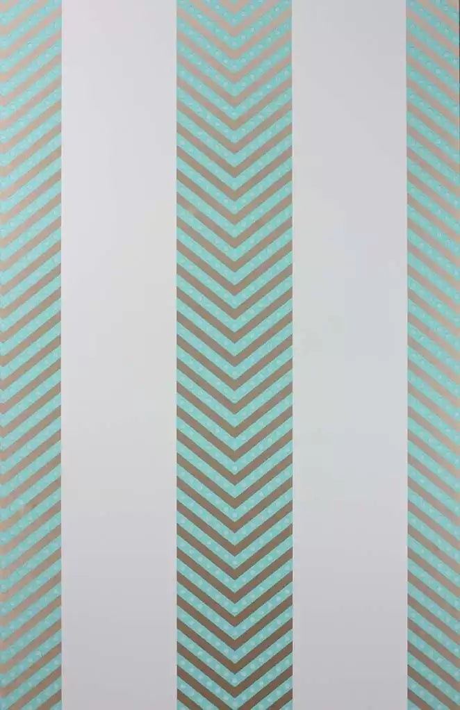 Nevis Beaded Stripe Aqua Wallpaper | Osborne & Little Europe