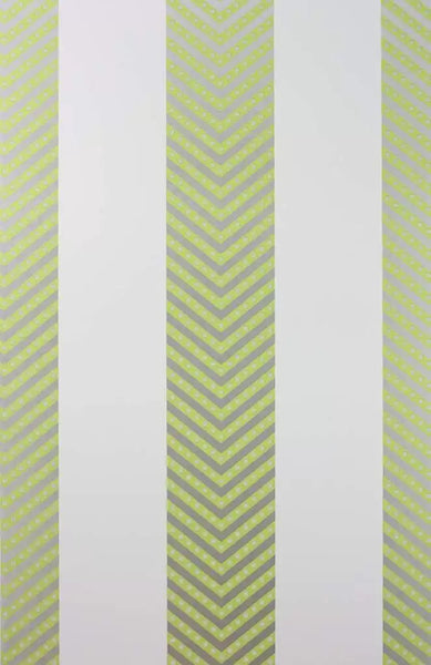 Nevis Beaded Stripe Chartreuse Yellow Wallpaper | Osborne & Little Europe