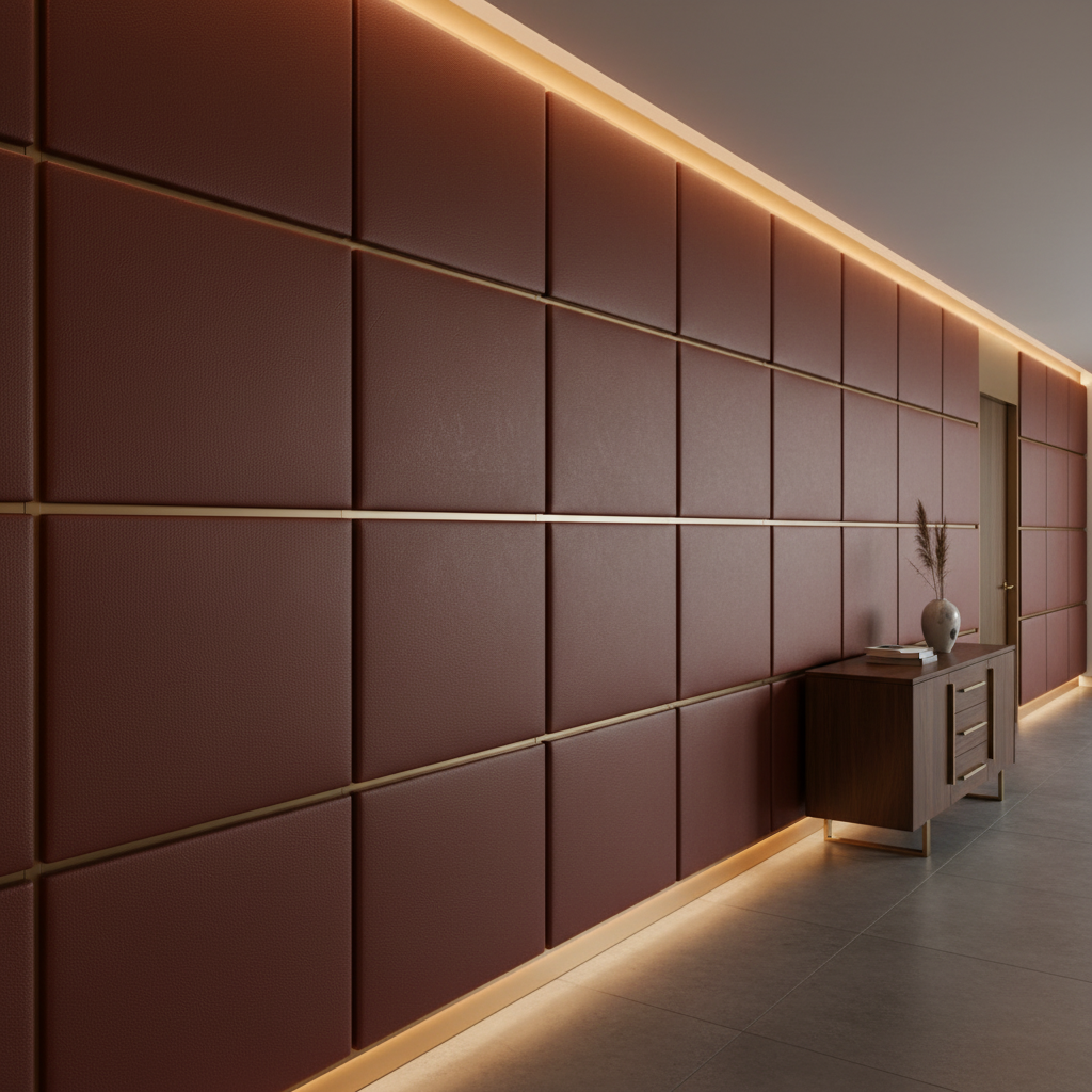 Aire Pebbled - Russet Breathable Polyurethane Upholstered Wall Panel | Architectural Fabrics