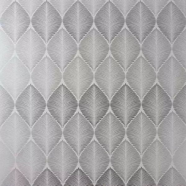Leaf Fall Metallic Silver Wallpaper | Osborne & Little Europe