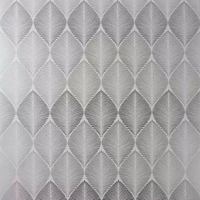 Leaf Fall Metallic Silver Wallpaper | Osborne & Little Europe