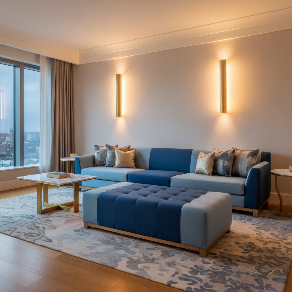 Bedford Turquoise Upholstered Ottoman | Architectural Fabrics