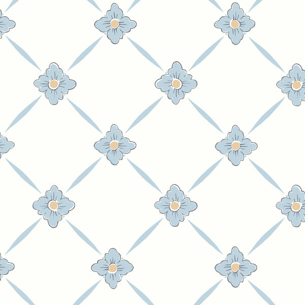 Linné, Blue And Gold Wallcoverings | Schumacher