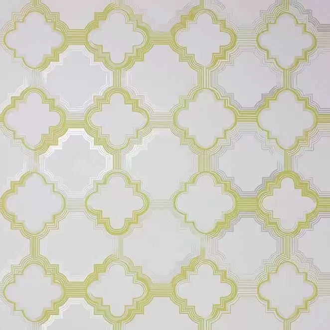 Quatrefoil Diamond Ceramic Tiling Yellow Wallpaper | Osborne & Little Europe