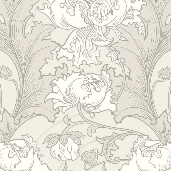 Siri, Grey Wallcoverings | Schumacher