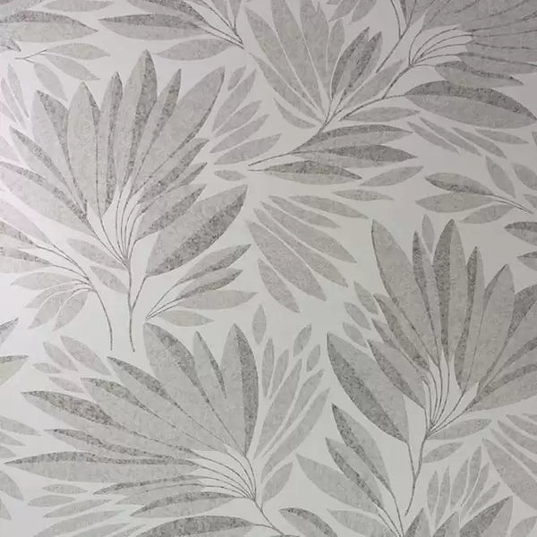 Fleuron Leaves Silver Wallpaper | Osborne & Little Europe