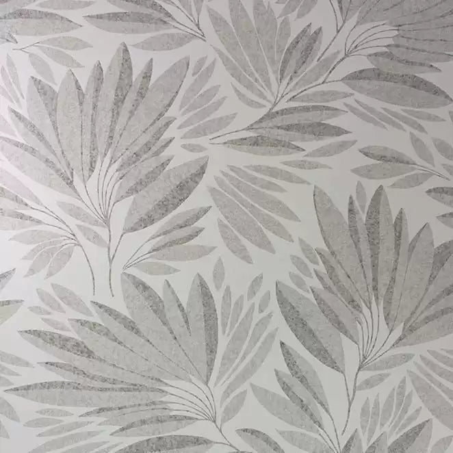 Fleuron Leaves Silver Wallpaper | Osborne & Little Europe