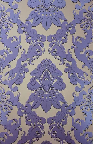 Pegasus Horse Damask Amethyst Wallpaper | Osborne & Little Europe