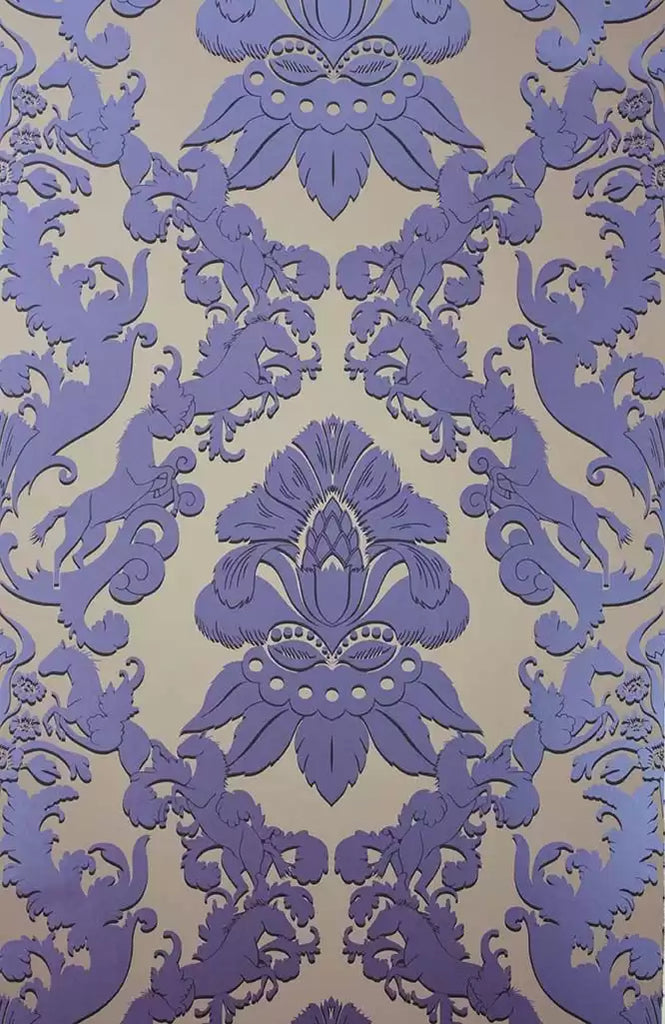 Pegasus Horse Damask Amethyst Wallpaper | Osborne & Little Europe