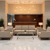 Woven Crosshatch Texture Neutral Beige Upholstered Sofa | Architectural Fabrics