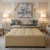 Triangle Reef - Cream Upholstered Ottoman | Architectural Fabrics