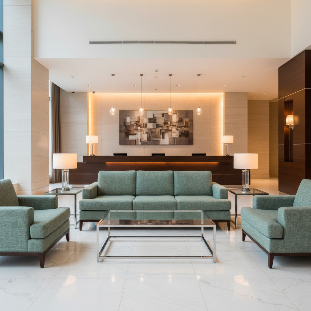 Fine Textured Weave Seafoam Green Upholstered Sofa | Architectural Fabrics