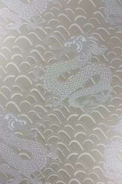 Celestial Dragon Beaded Cream Wallpaper | Osborne & Little Europe