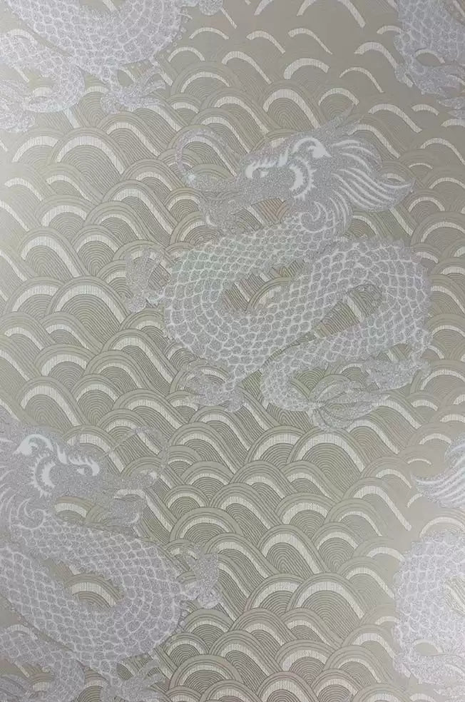 Celestial Dragon Beaded Cream Wallpaper | Osborne & Little Europe