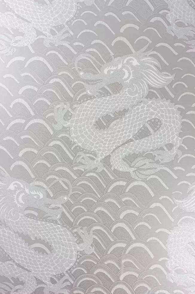 Celestial Dragon Beaded Grey Wallpaper | Osborne & Little Europe