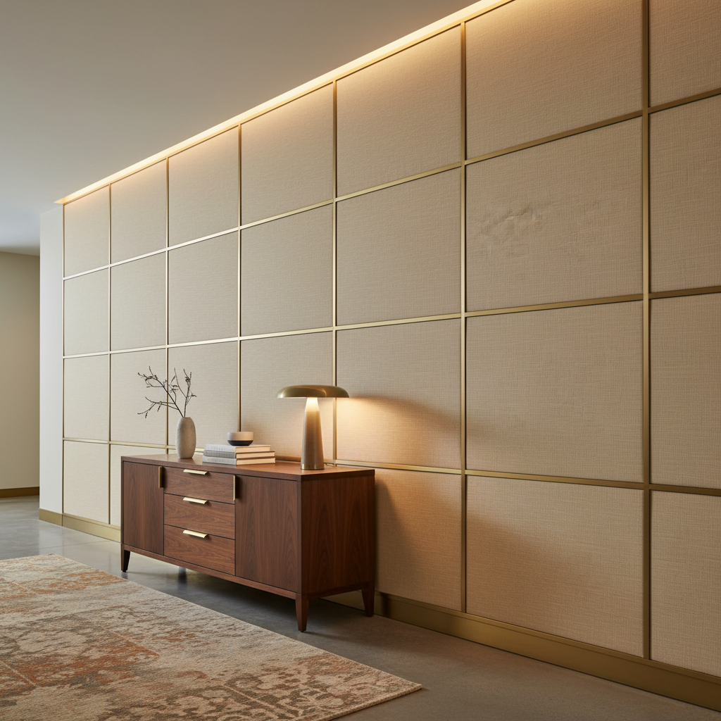 Triangle Reef - Cream Upholstered Wall Panel | Architectural Fabrics