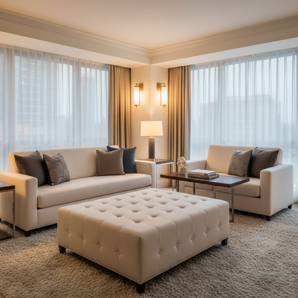 Big Stone Gap Smoke Upholstered Ottoman | Architectural Fabrics