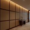 Woven Linen Texture Tawny Brown Upholstered Wall Panel | Architectural Fabrics