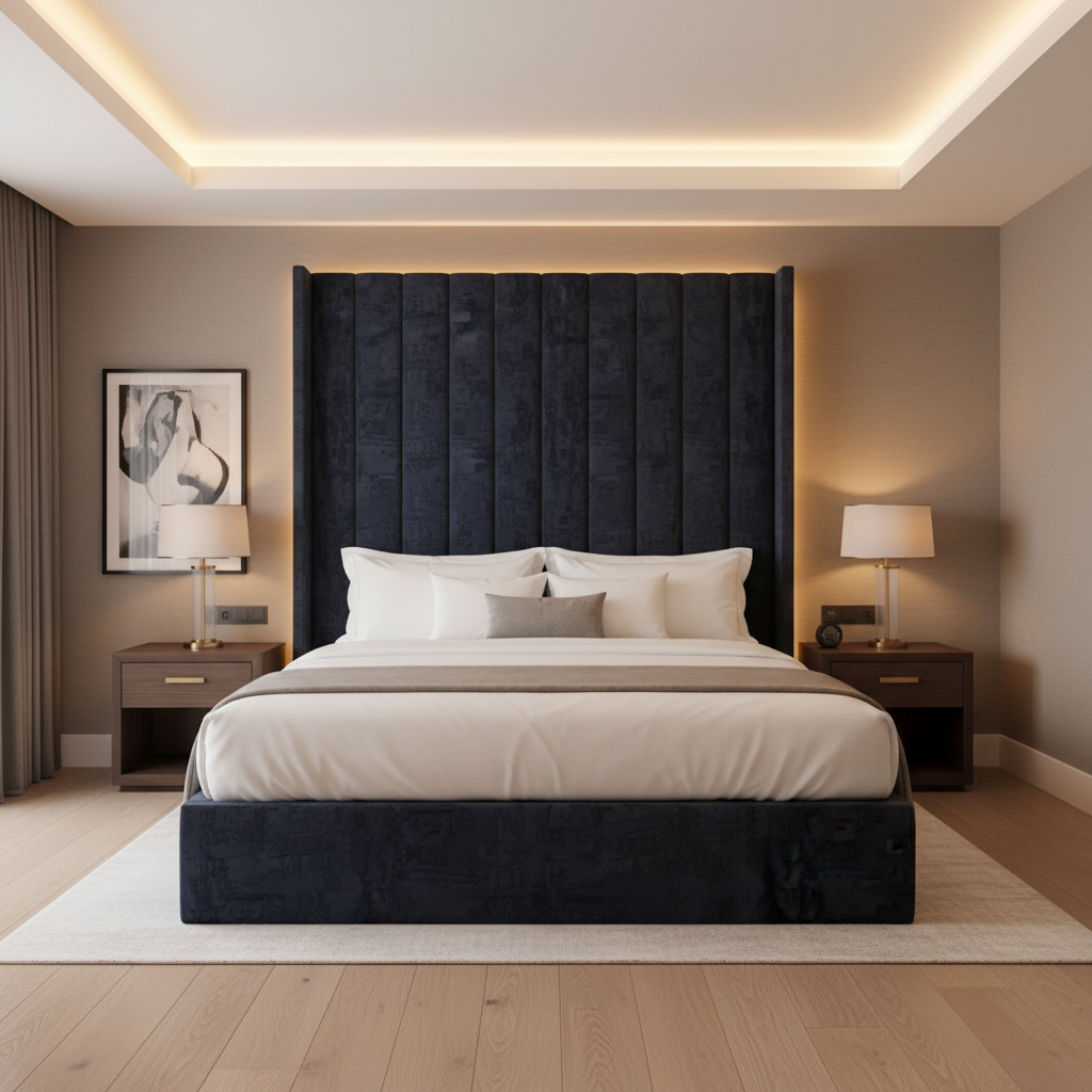 Turf Bay - Cobalt Upholstered Headboard | Architectural Fabrics