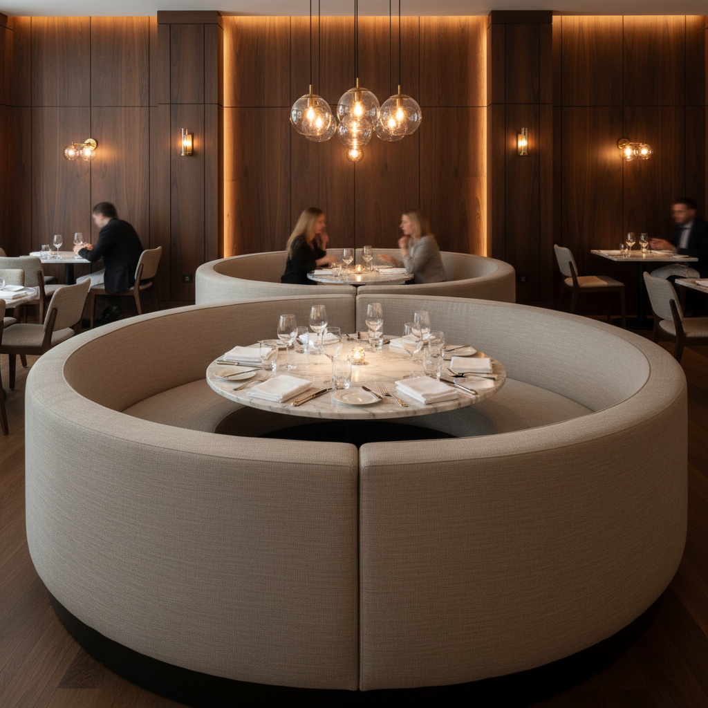 Linen Island - Flint Upholstered Banquette | Architectural Fabrics
