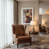Smooth Pebble Grain Rich Umber Upholstered Chair | Architectural Fabrics